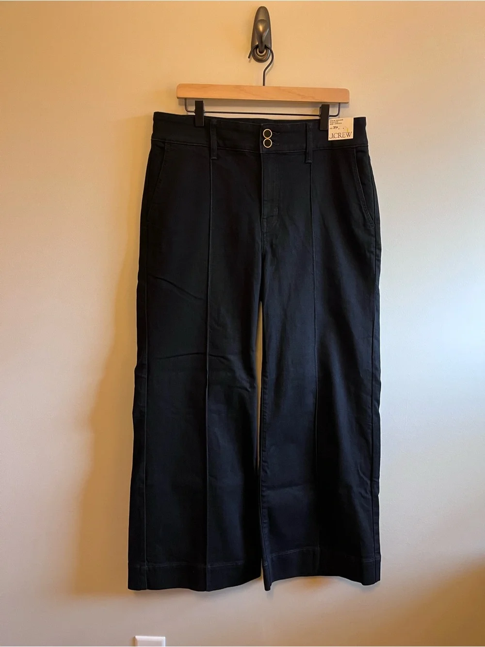J. Crew Black High-Rise Semi Stretch Denim Trouser